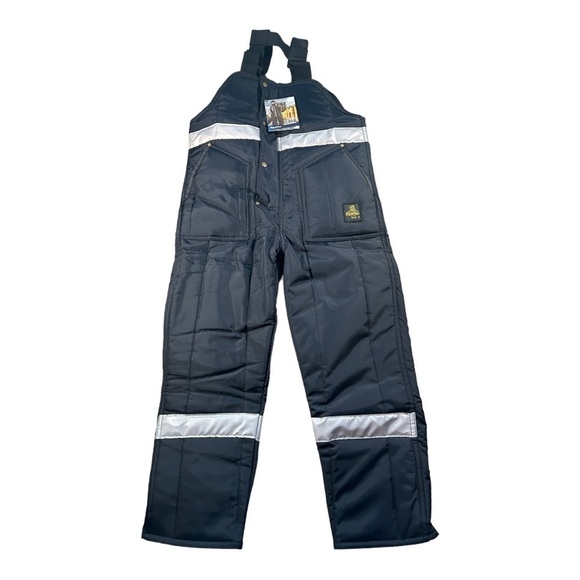 Refrigiwear Iron-Tuff® Enhanced Visibility Bib Overalls style:0386 navy blue - Picture 4 of 14